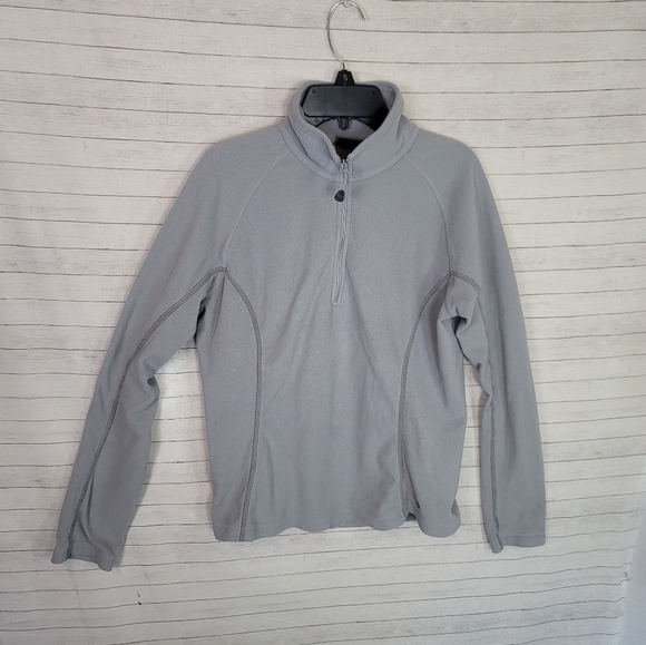 MOUNTAIN HARDWEAR GRAY FLEECE QUARTER ZIP PULLOVER, SZ MEDIUM - Picture 2 of 9